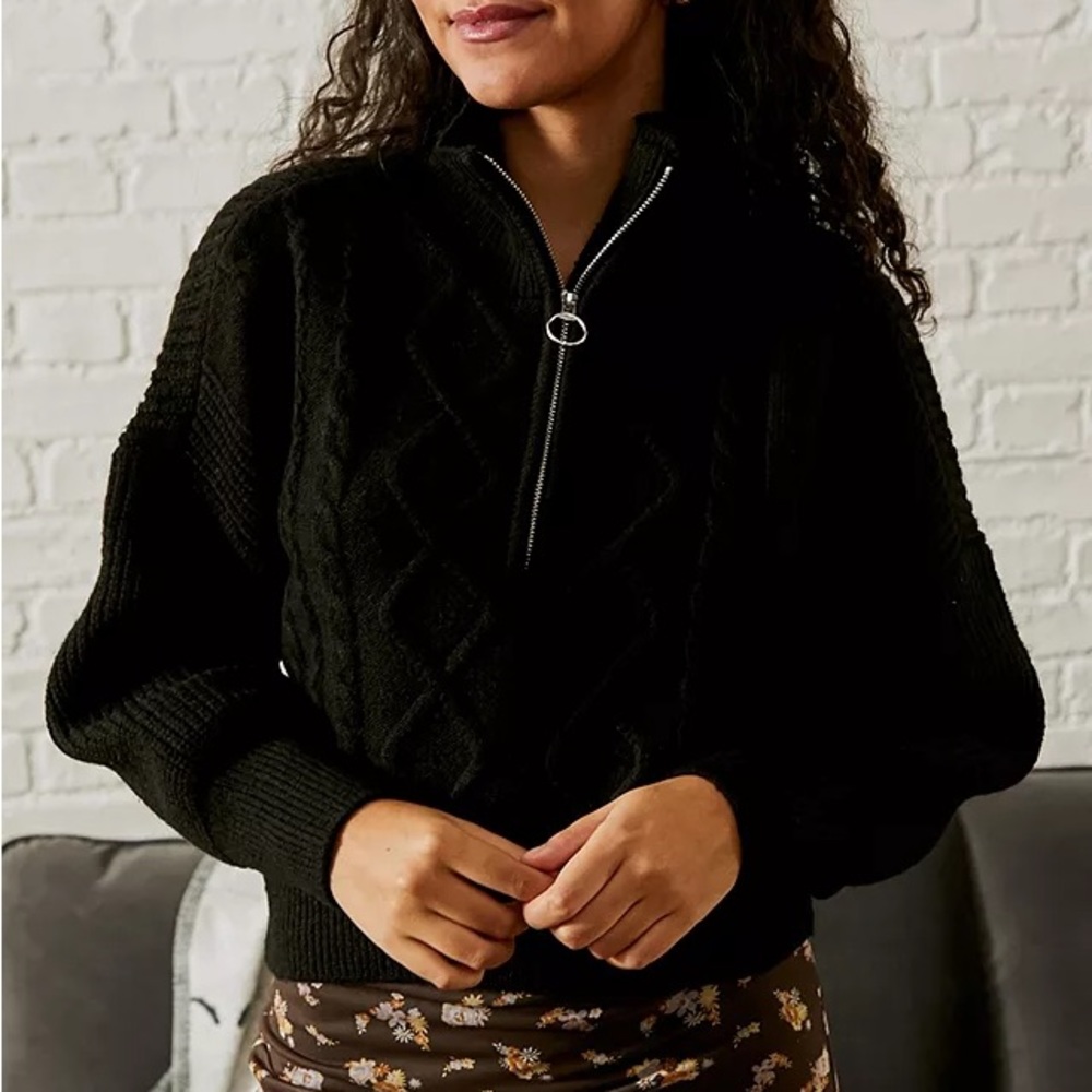 Black Quarter Zip Sweater